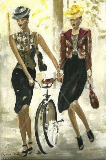 'Mesdames' watercolor painting by shahrzad ranji Acuarela Otros Figura