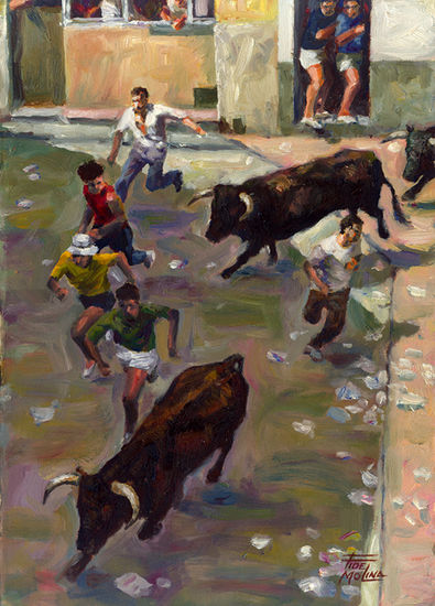 Toros y mozos Oil Paper Others