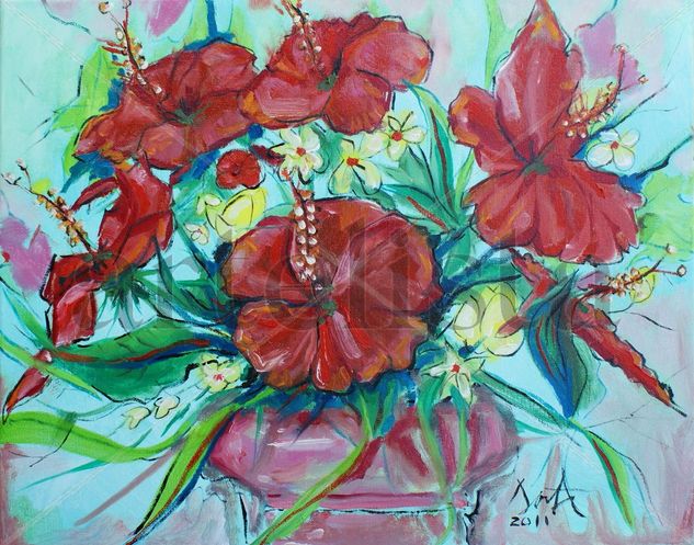 FLOWER 1 Oil Canvas Floral Painting