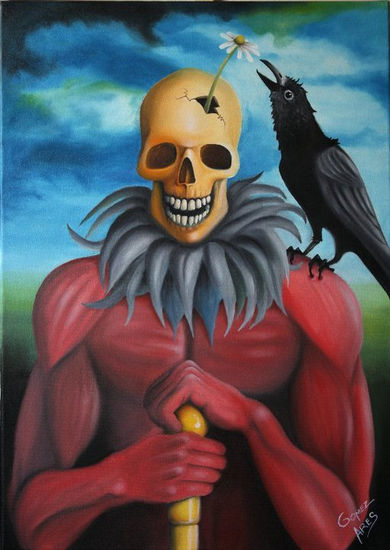 Burla a la muerte. Oil Canvas Figure Painting