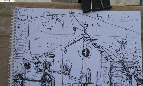 tinta y pluma o pastel - dibujos
