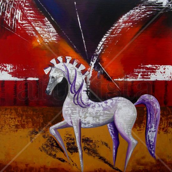 Caballo Blanco Acrylic Canvas Animals