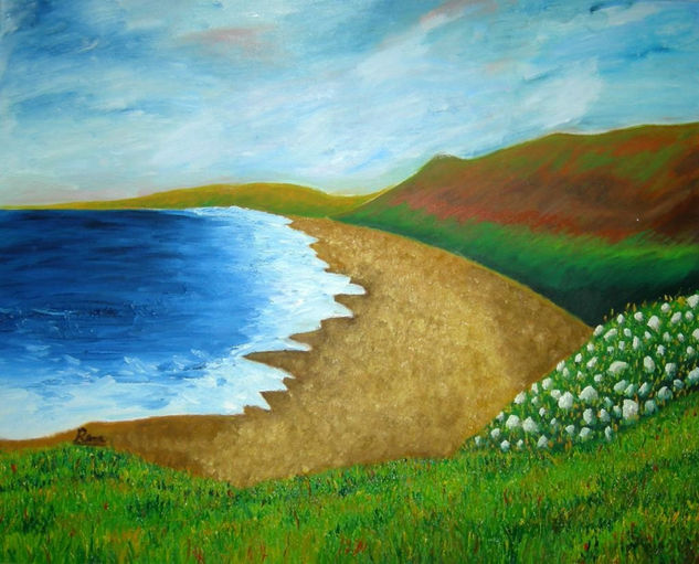 Tranquilidad en la playa Oil Canvas Landscaping