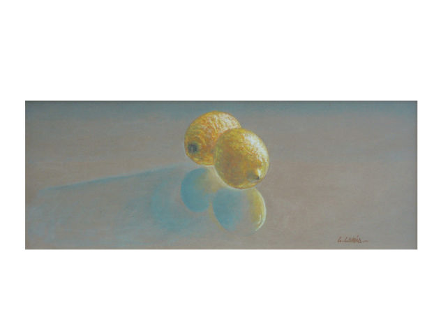 Dos limones sobre cristal