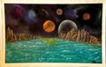 LÁMINAS A OLEO DE FLOR-2008:"Mar Espacial"