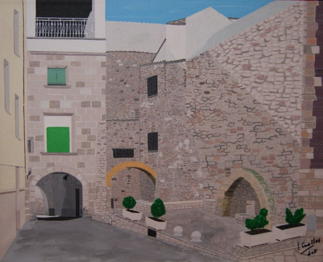 Plaça dels Porxos Acrylic Canvas Landscaping