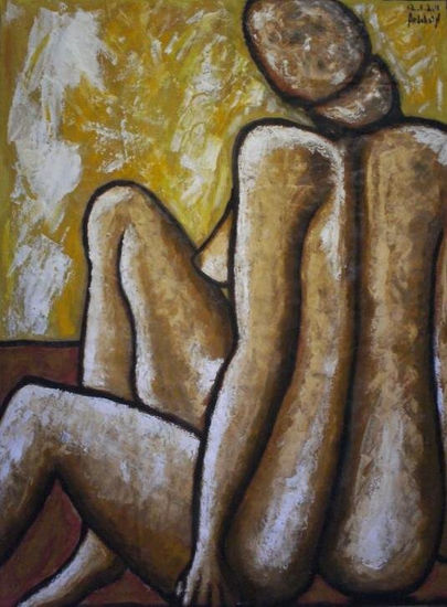 desnudo dorado 2 Oil Canvas Landscaping