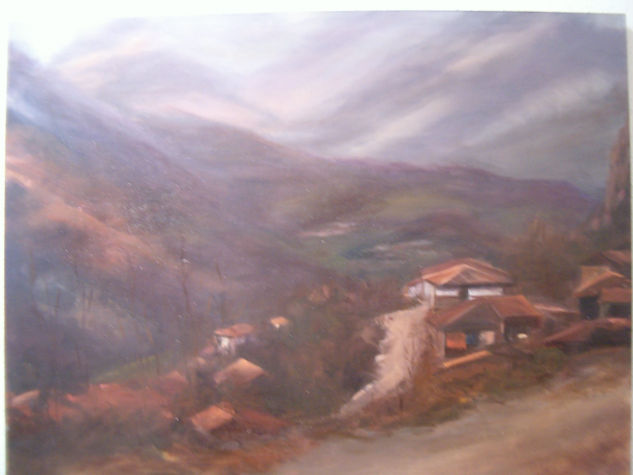 Paisaje Asturiano Oil Panel Landscaping