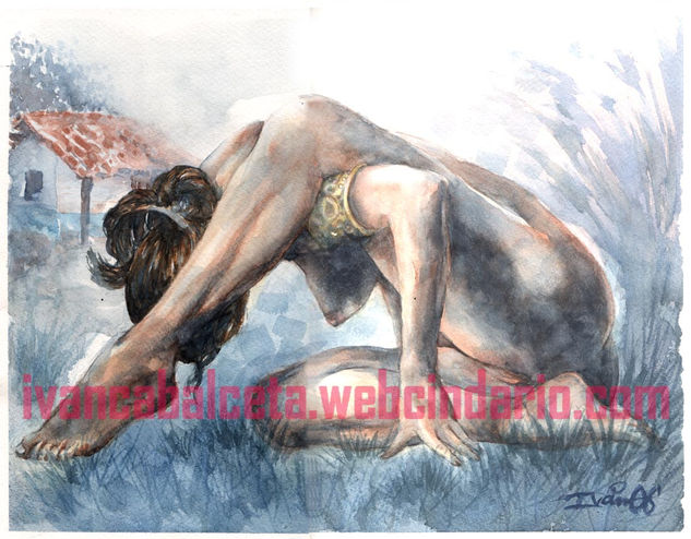 Renovando Ciclos Watercolour Paper Nude Paintings