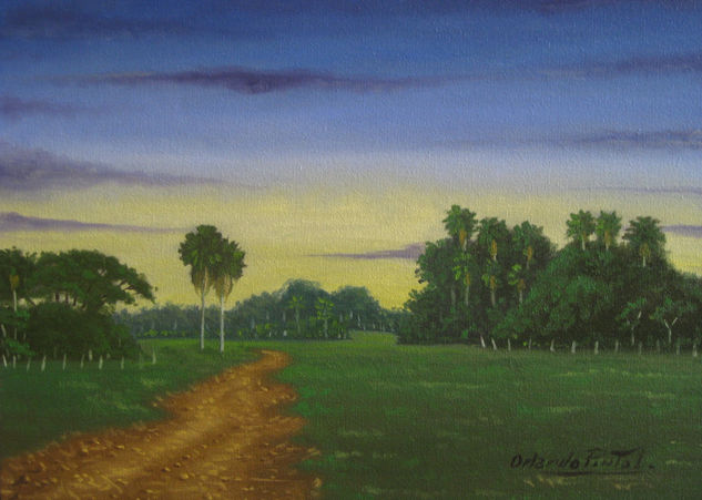 ATARDECER EN EL LLANO Oil Canvas Landscaping