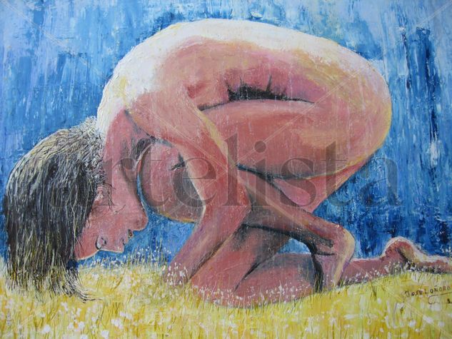 Desnudo bajo la lluvia Oil Canvas Nude Paintings