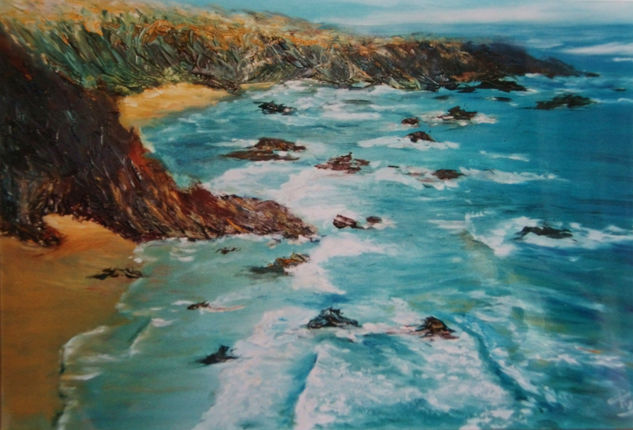 LA  PLAYA VISTA DESDE  ARRIBA Oil Canvas Marine Painting