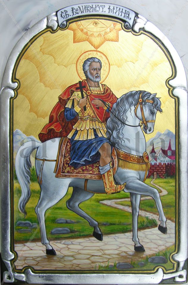 St. Mina on horse