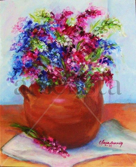 Mini Flores Oil Canvas Floral Painting