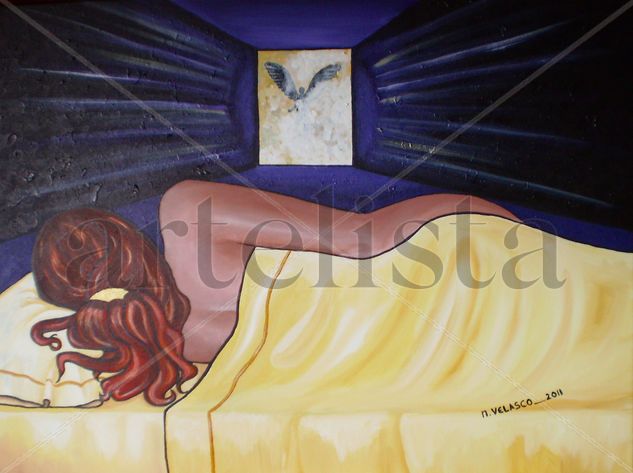 ESPERANDO A MORFEO Acrylic Canvas Figure Painting