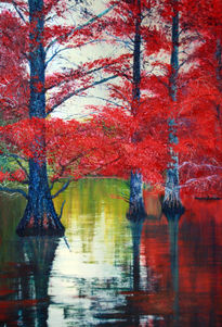 Reflejos arbol rojo