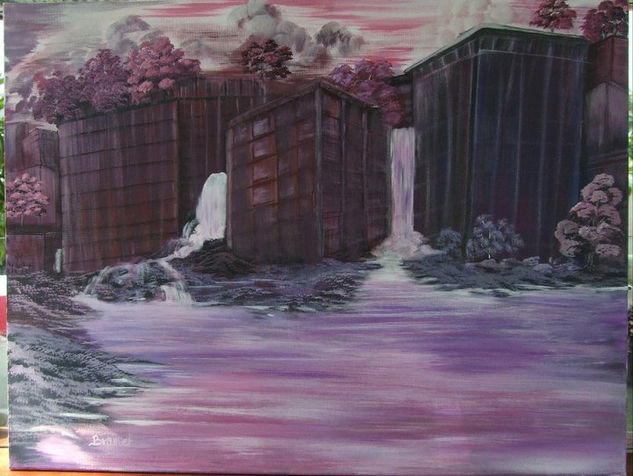 building rivers Acrylic Canvas Landscaping