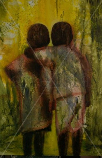 hermanos Oil Canvas Figure Painting