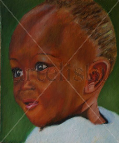 D38 Niño de Kasempa (2010) Oil Card Figure Painting