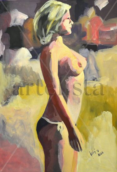 En la playa 6 Oil Card Nude Paintings