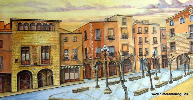 Plaza Mayor de Montblanc Oil Canvas Others