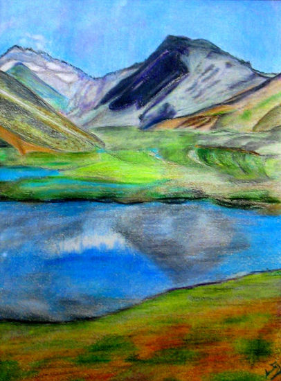 LAGUNA DE LOS HORCONES ; HORCONES' LAGOON Lápiz (a color) Papel Paisaje