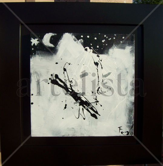 Blanco y negro Acrylic Canvas Landscaping