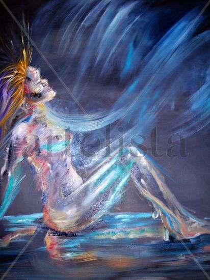 "SIENDO LUZ" Oil Canvas Figure Painting