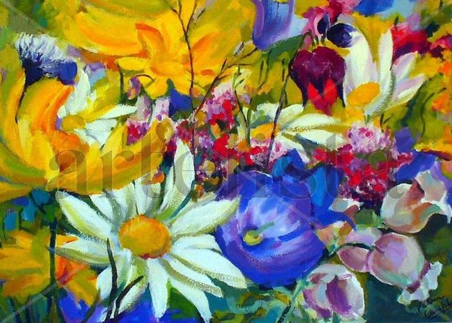 Bouquet de Flores Acrylic Canvas Floral Painting