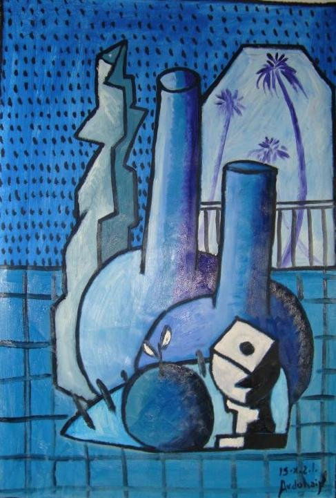 bodegon en azul
