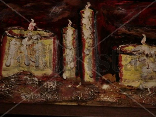 Luz de las velas Oil Canvas Landscaping