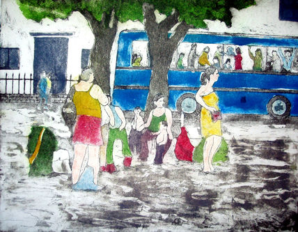 Esperando el bus