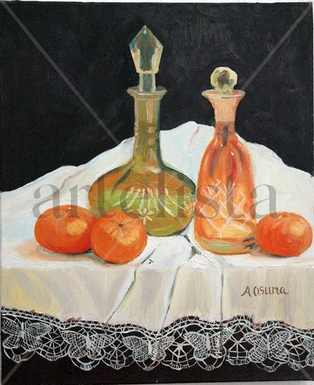 Cristal con reflejos de mandarina Oil Canvas Landscaping