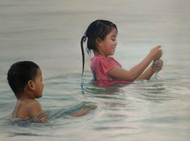 Niños de Krabi Oil Canvas Landscaping