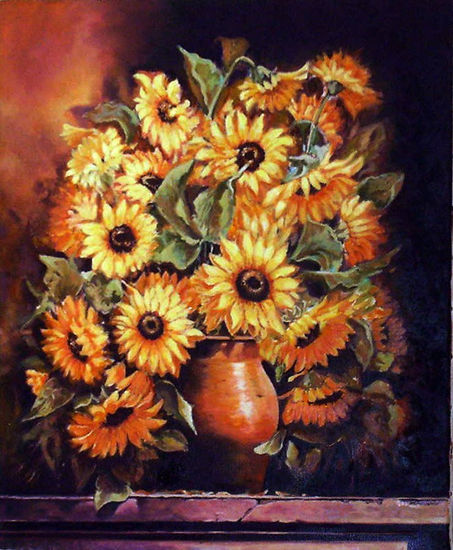 flores amarillas Oil Canvas Floral Painting