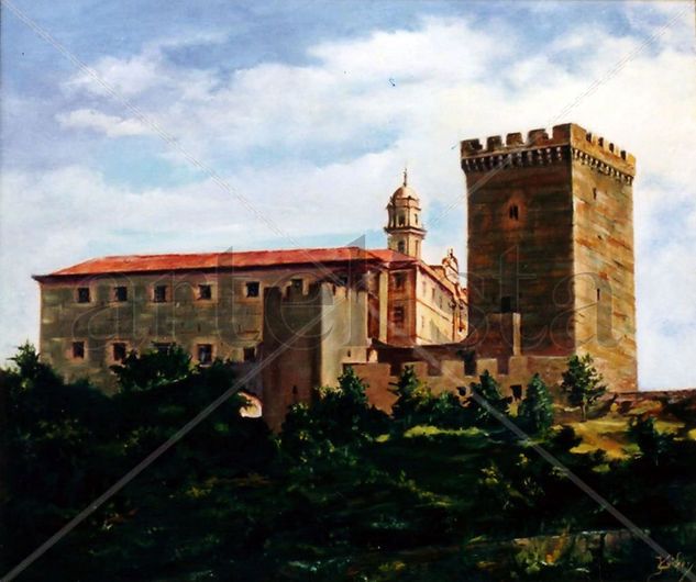 Castillo y Convento Óleo Lienzo Paisaje