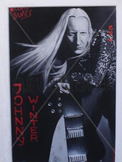 johnny winter Acrylic Canvas Figure Painting