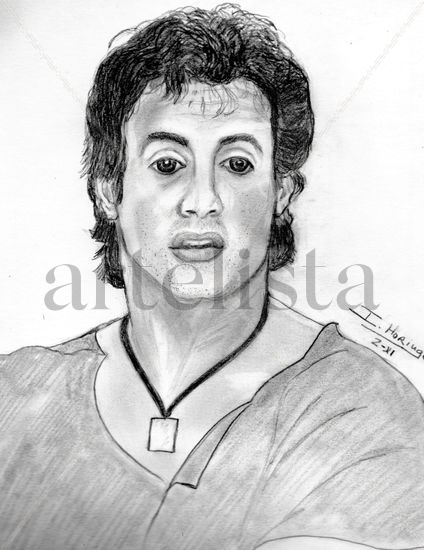 Retrato Sylvester Stallone Lápiz