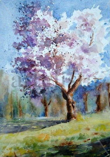 Almendro en flor Watercolour Paper Landscaping