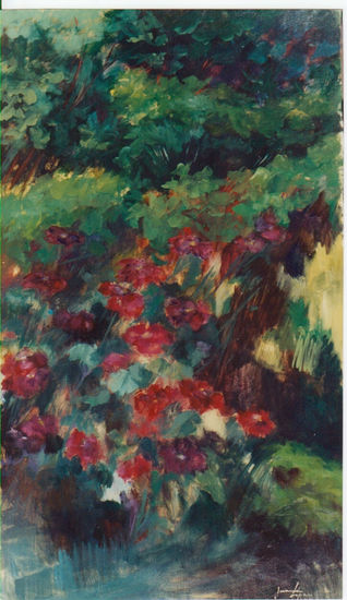 De paseo Oil Canvas Floral Painting