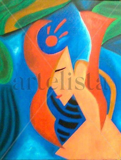 Queen Nefertiti Oil Canvas Figure Painting