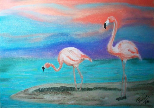 Flamencos Pastel Paper Animals