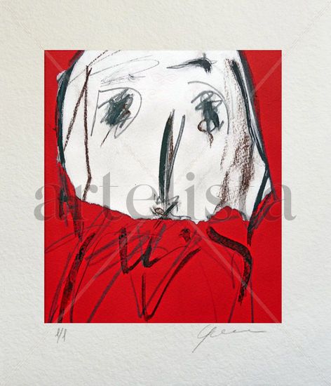 red faces Monoprint