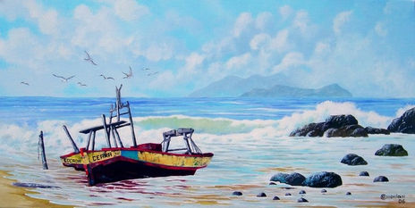 Jangada na praia