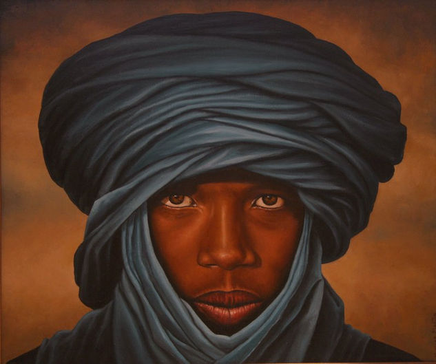 Tuareg Óleo Lienzo Retrato