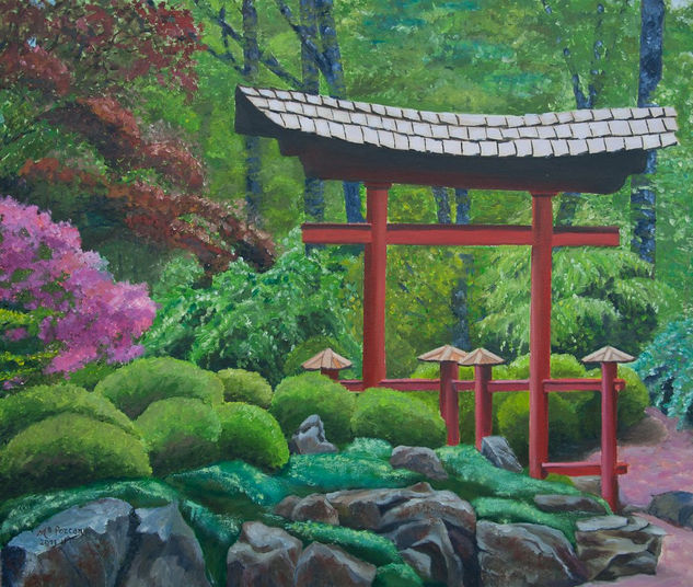 Paisaje japonés Oil Canvas Landscaping