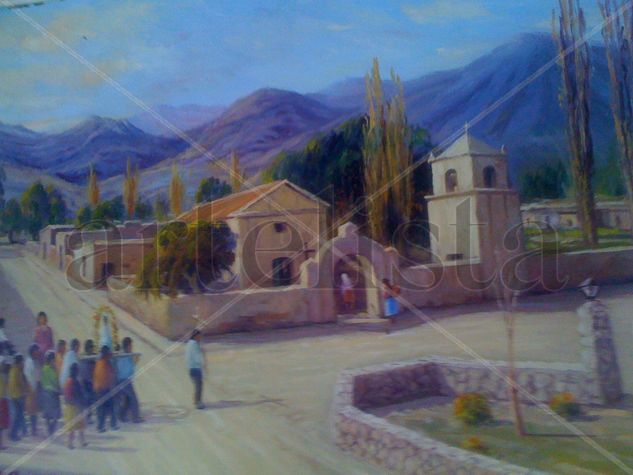 Procesion Norteña Oil Panel Landscaping