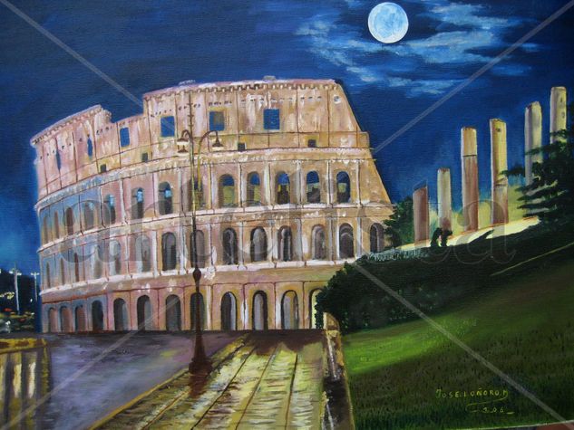 Coliseum Nocturno-o Oil Canvas Landscaping