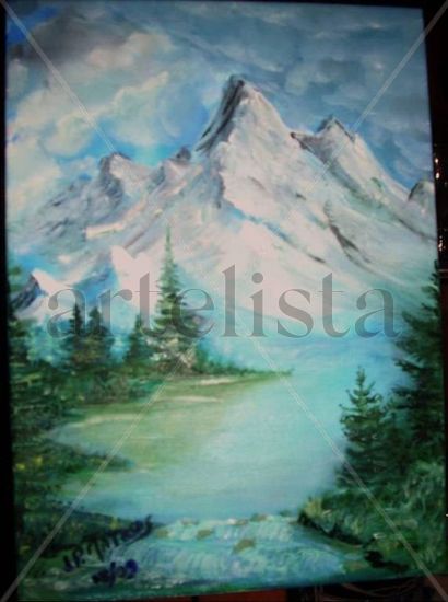 Montañas nevadas Oil Canvas Landscaping