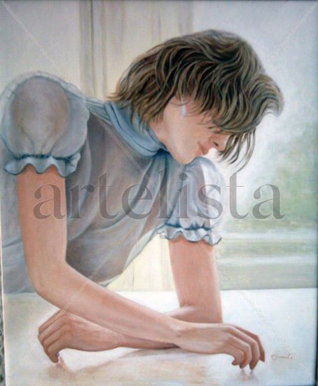 Cuando callas Oil Canvas Portrait